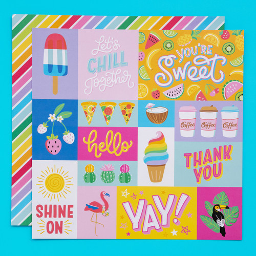 Damask Love Paper Pad 12"X12" 48/Pkg-Wild Card - 5A002PSH-1GR1W