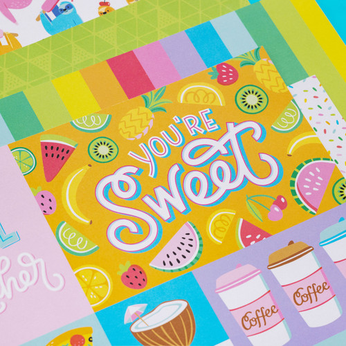 Damask Love Paper Pad 12"X12" 48/Pkg-Wild Card - 5A002PSH-1GR1W