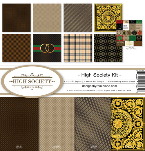 Reminisce Collection Kit 12"X12"-High Society - 5A0030WB-1H2CB - 840310208822