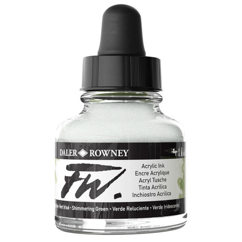 FW Acrylic Artists Ink 1oz-Shimmering Green - 5A002YRG-1GZYG