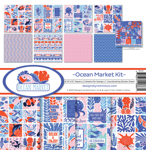 Reminisce Collection Kit 12"X12"-Ocean Market - 5A0030W9-1H2CG - 840310208631