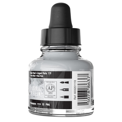 FW Pearlescent Liquid Acrylic Paint 1oz-Silver Pearl - 5A002YSS-1GZYL
