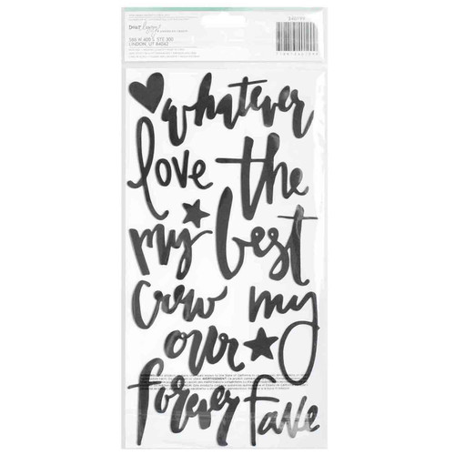 Dear Lizzy Documentary Thickers Phrase Stickers 5.5x11 2/Pkg-Snapshots/Black Foam - 340199