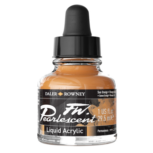 FW Pearlescent Liquid Acrylic Paint 1oz-Sun Orange - 5A002YSS-1GZYM - 000050788811