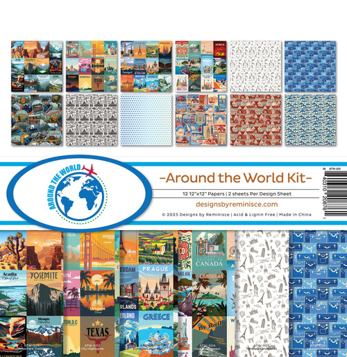 Reminisce Collection Kit 12"X12"-Around The World - 5A0030W7-1H2CF - 840310208761 Reminisce Collection Kit 12"X12"-Around The World - 5A0030W7-1H2CF - 840310208761