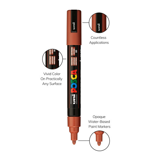 POSCA 5M Medium Bullet Tip 2.5mm Paint Marker-Chestnut - PC-5M-1H2QF POSCA 5M Medium Bullet Tip 2.5mm Paint Marker-Chestnut - PC-5M-1H2QF