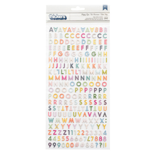 Paige Evans Whimsical Thickers Stickers 5.5"X11" 494/Pkg-Happy Life Mini Alpha/Multi Foam - 310719 - 718813107198