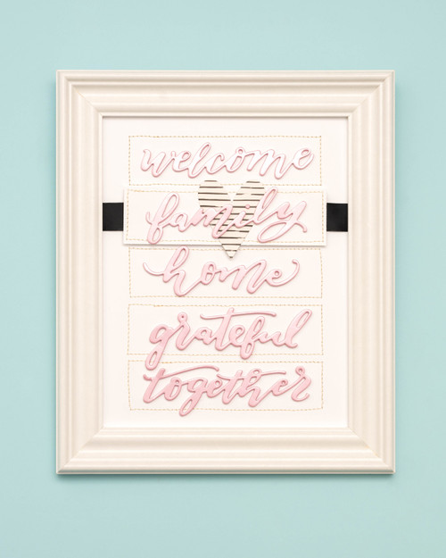 Pebbles Heart Of Home Thickers Stickers 5.5"X11" 2 Sheets-Words/Pink Foiled Foam - PBHOHTS-33767