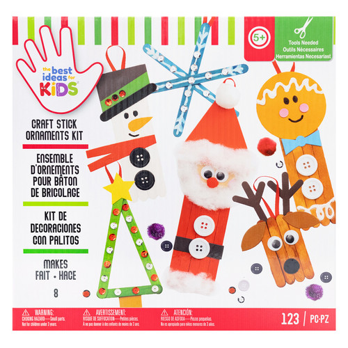 Colorbok Kids Christmas PDQ 4/Pkg-Holiday Popsicle Stick Ornament - 5A002NBD-1GQ2T - 718813490924