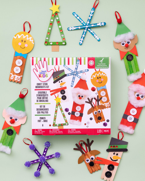 Colorbok Kids Christmas PDQ 4/Pkg-Holiday Popsicle Stick Ornament - 5A002NBD-1GQ2T