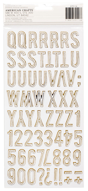 Maggie Holmes Carousel Thickers Stickers 137/Pkg-Swing Alphabet/Gold Foiled Chipboard - 379116