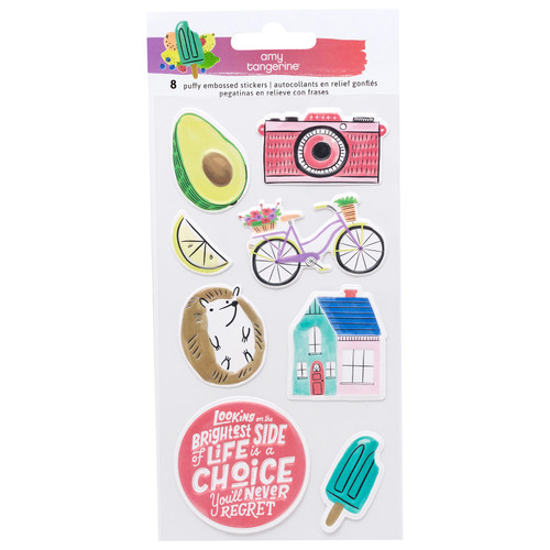 Amy Tan Stay Sweet Stickers 8/Pkg-Embossed Icons - 351209 - 718813512091