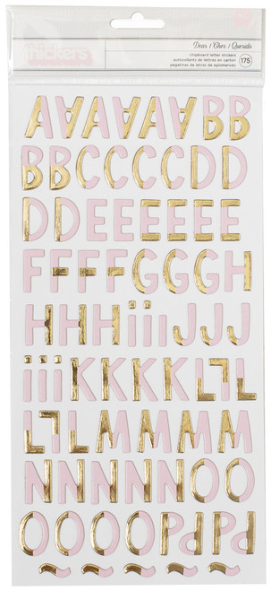 Crate Paper Cute Girl Thickers Alpha Stickers 5.5"X11" 175Pk-Dear/Chipboard Gold Foil - 680506 - 854196805068