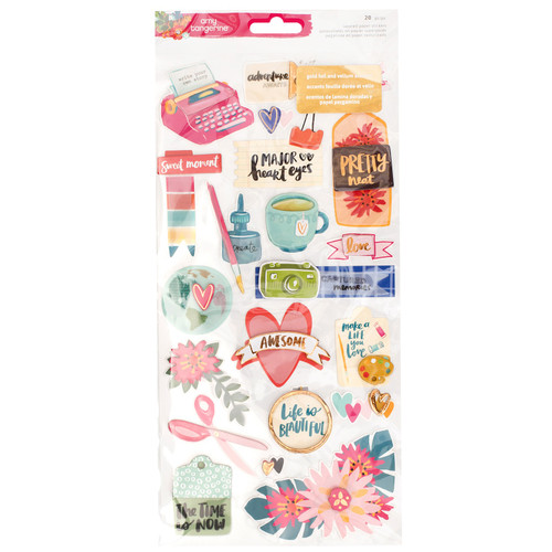 Amy Tan Hustle & Heart Layered Paper Stickers 6"X12"-Gold Foil - 341885 - 718813418850