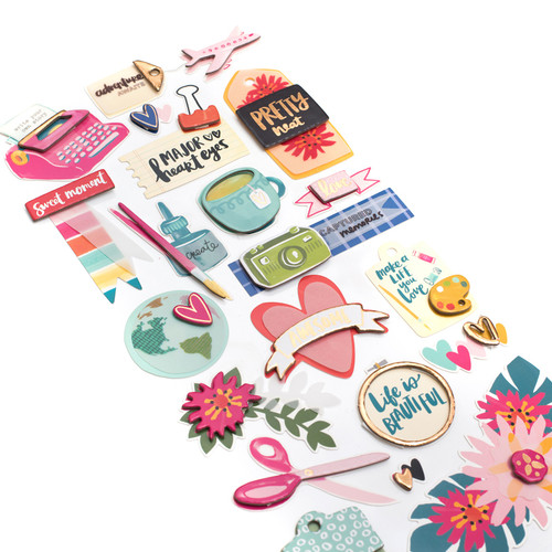 Amy Tan Hustle & Heart Layered Paper Stickers 6"X12"-Gold Foil - 341885