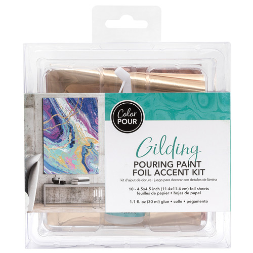 American Crafts Color Pour Gilding Kit 11/Pkg-W/Metallic Foils - 343176 - 718813431767