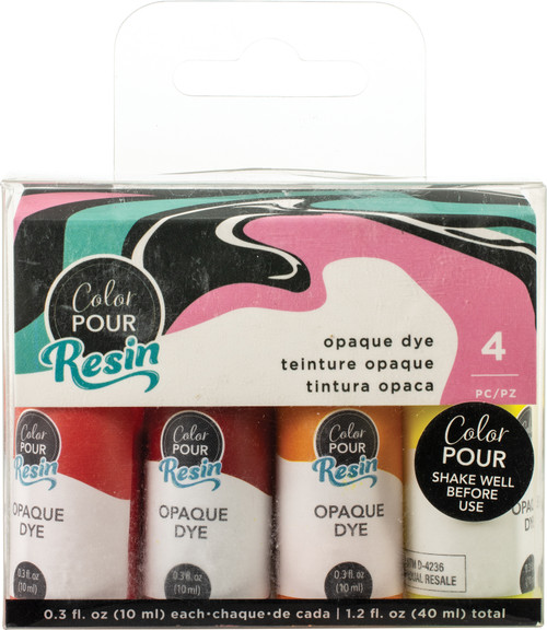 American Crafts Color Pour Resin Dyes .3oz 4/Pkg-Opaque - Warm - CPRDYE1-59676 - 718813596763