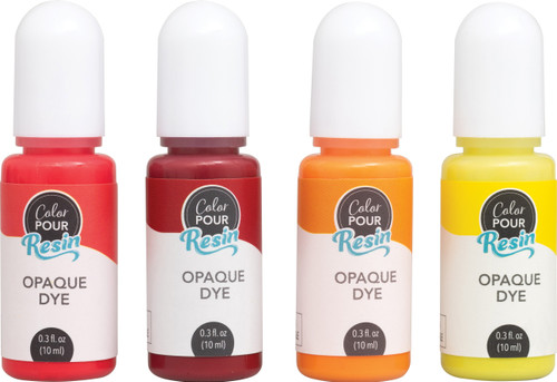 American Crafts Color Pour Resin Dyes .3oz 4/Pkg-Opaque - Warm - CPRDYE1-59676