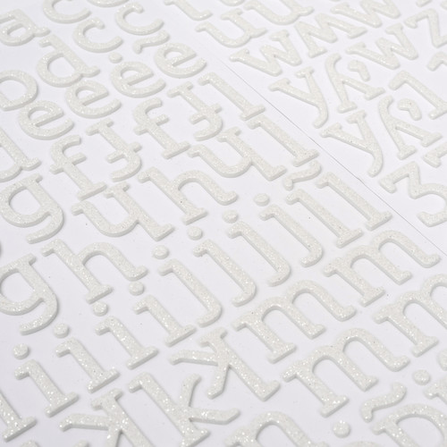 Thickers Glitter Foam Stickers 6"X11" Sheets 2/Pkg-Sunny - White - GF53-53122