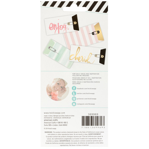 Heidi Swapp Hello Beautiful String Closure Envelopes 4/Pkg-Some W/Foil, 2.5"X4.5" To 2.75"X4.75" - 369969