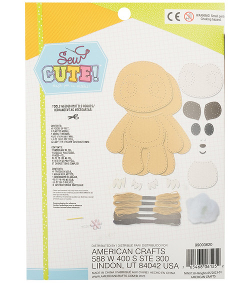AC Kids Felt Sewing Kit 1/Pkg-Sloth - 5A002NM7-1GPRW AC Kids Felt Sewing Kit 1/Pkg-Sloth - 5A002NM7-1GPRW