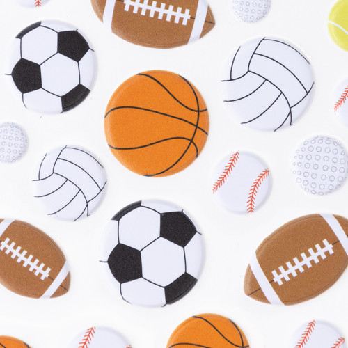 12 Pack - Sticko Themed Stickers-Sports Balls - E5238259