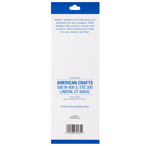 12 Pack - Sticko Themed Stickers-Sports Balls - E5238259