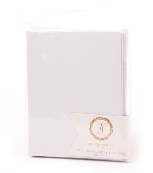 AC Gift Cards W/Envelopes A2 12/Pkg-Shimmer White - 5A002NRX-1GPYV - 611356302429