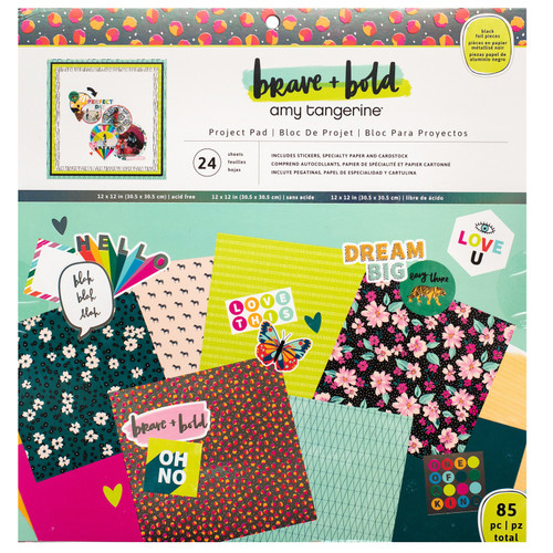 Amy Tangerine Project Pad 12"X12" 24/Pkg-Brave and Bold - 5A002P3Y-1GQRC - 718813542678