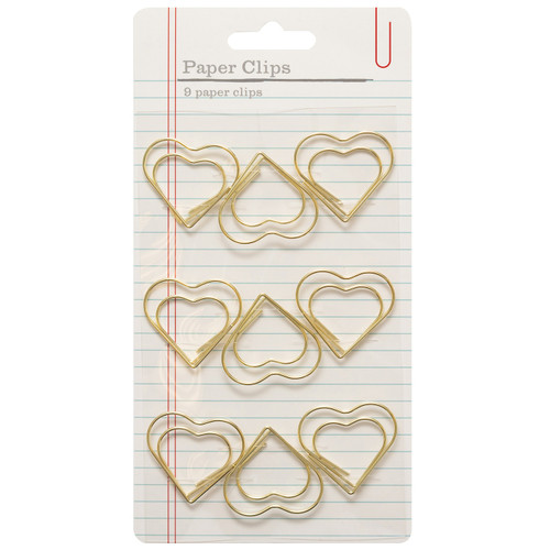 American Crafts Paper Clips 9/Pkg-Jumbo Heart - 5A002NHM-1GPY2 - 718813554558