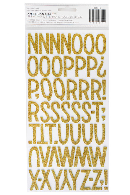 Sunshine & Good Times Thickers Stickers 5.5"X11" 117/Pkg-Shine On Alpha/Gold Glittered Foam - 345714 Sunshine & Good Times Thickers Stickers 5.5"X11" 117/Pkg-Shine On Alpha/Gold Glittered Foam - 345714