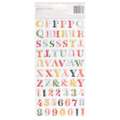 Paige Evans Pick Me Up Thickers Stickers 5.5"X11" 126/Pkg-Lemonade Alpha/Chipboard - 310630