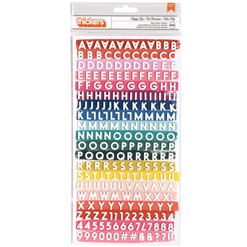 Paige Evans Pick Me Up Thickers Stickers 5.5"X11" 494/Pkg-Happy Life Mini Alpha/White & Navy Foam - 310629 - 718813106290