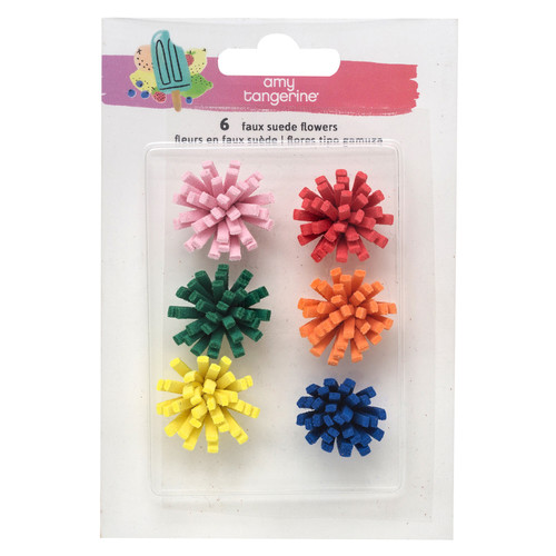 Amy Tan Stay Sweet Stickers 6/Pkg-Faux Suede Flowers - 351211 - 718813512114