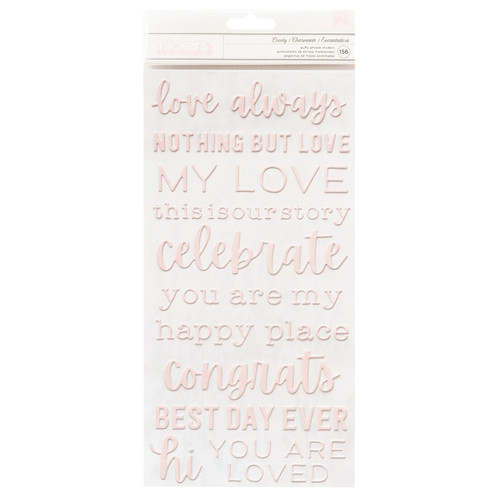 Pebbles Lovely Moments Thickers Stickers 156/Pkg-Phrase/Puffy - PB736829 - 646247368291