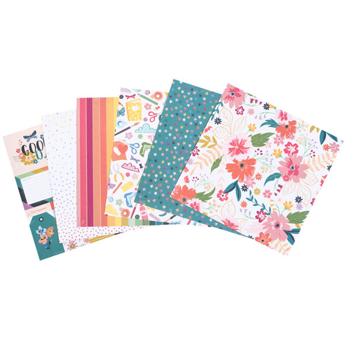 Pink Paislee Single-Sided Paper Pad 6"X6" 36/Pkg-Whimsical W/Copper Foil - 310715
