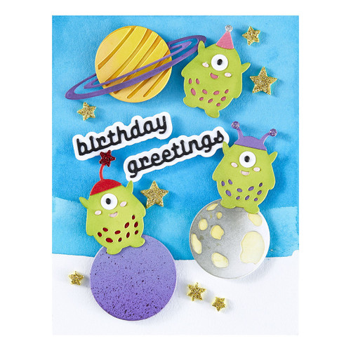 Spellbinders Etched Dies By Simon Hurley-Space Greetings, Simon's Space Adventure - 5A0031VJ-1H3GD Spellbinders Etched Dies By Simon Hurley-Space Greetings, Simon's Space Adventure - 5A0031VJ-1H3GD