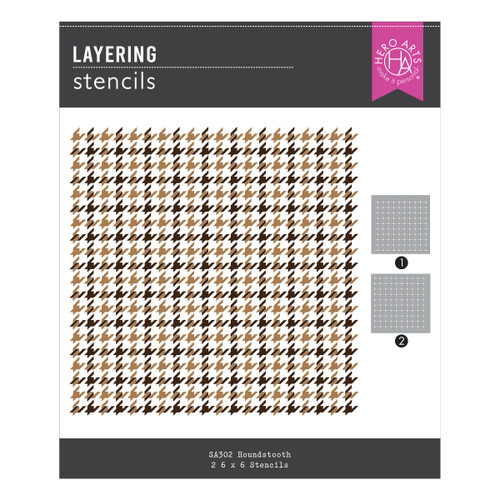 Hero Arts Case Closed Layering Stencils-Houndstooth - 5A0031T7-1H3GH - 085700948333