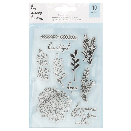 American Crafts Clear Stamp Set -Floral Feeling - 5A002WN5-1GXH7 - 718813595902