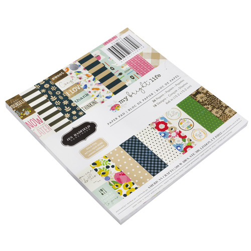 3 Pack Pebbles Single-Sided Paper Pad 6"X6" 36/Pkg-My Bright Life, 18 Designs/2 Each 733892