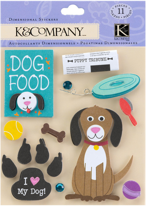 6 Pack - Dimensional Stickers-Doggy Love - K576995 - 643077576995