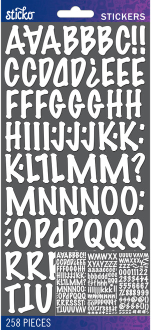 Sticko Alphabet Stickers-Alpha Medium Stickers -White Marker 5290329 - 015586931587