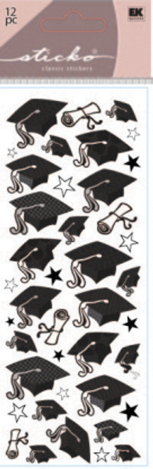 6 Pack - Sticko Dimensional Stickers-Graduation - E5390004 - 015586859232