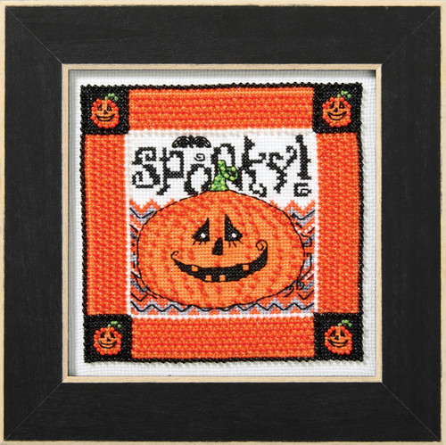 Debbie Mumm Counted Cross Stitch Kit 5.13"X5.13"-Spooky Pumpkin - 5A0031X8-1H3KK - 098063395287
