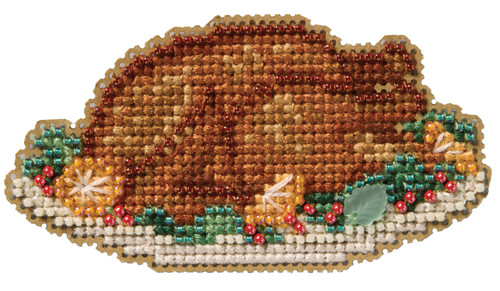 Mill Hill Counted Cross Stitch Kit 3.36"X1.71"-Turkey Platter - 5A0031XS-1H3KL - 098063114895