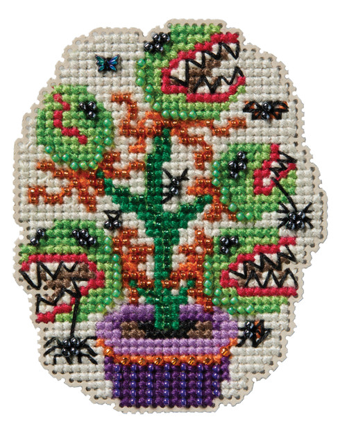 Mill Hill Counted Cross Stitch Kit 2.57"X3.21"-Monster Plant - 5A0031XH-1H3KN - 098063114901