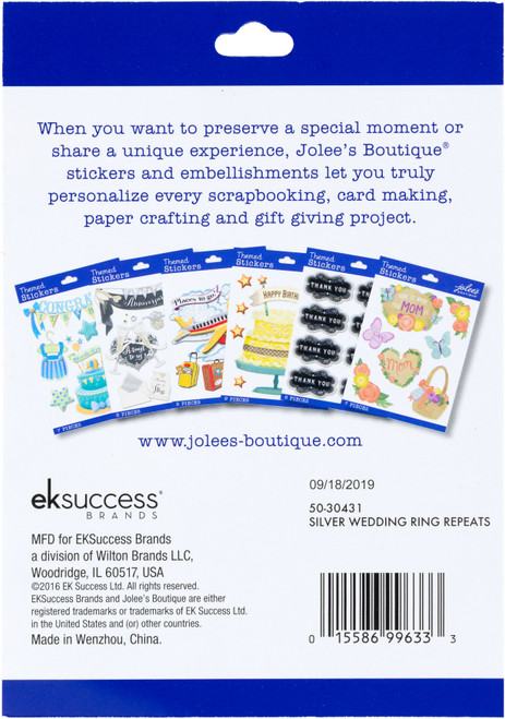 3 Pack - Jolees Stickers-Wedding Rings Mixed - 5A002Q43-1GRPS