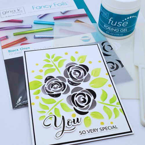 2 Pack - Gina K Designs Fancy Foil 6"X8" 12/Pkg-Black Onyx - 5A002W9K-1GX1Z