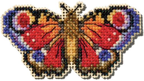 Mill Hill Counted Cross Stitch Kit 3.36"X1.79"-Peacock Butterfly - 5A0031X7-1H3JZ - 098063991885