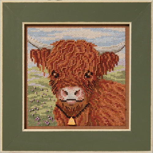 Mill Hill Counted Cross Stitch Kit 5.21"X5.21"-Highland Cow - 5A0031XN-1H3K0 - 098063875901